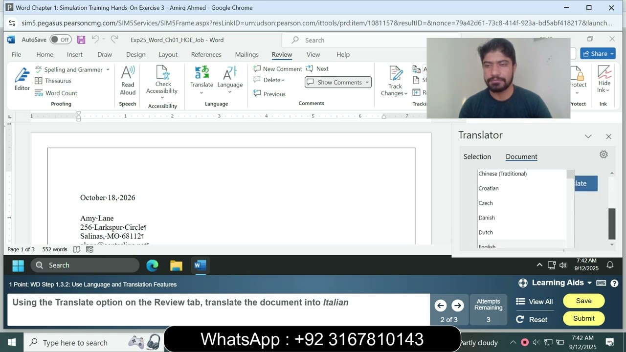 Word Chapter 1 Simulation Training Hands-On Exercise 3 | Word Chapter 1 Simulation Training Hands-On
