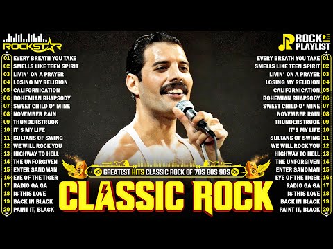 Top 500 Classic Rock Songs 70s 80s 90s ⚡ Queen, Guns N' Roses, Metallica, AC/DC, Aerosmith, Bon Jovi