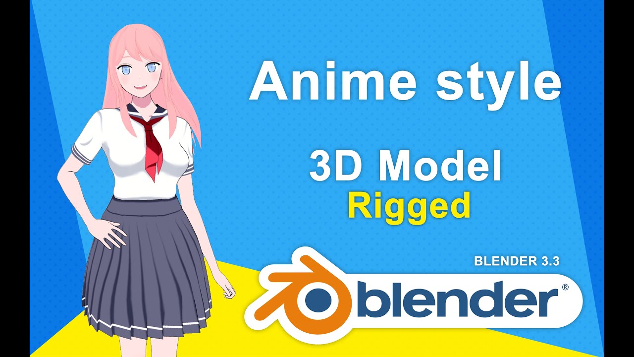 Anime girl - Student - 5 3D Model