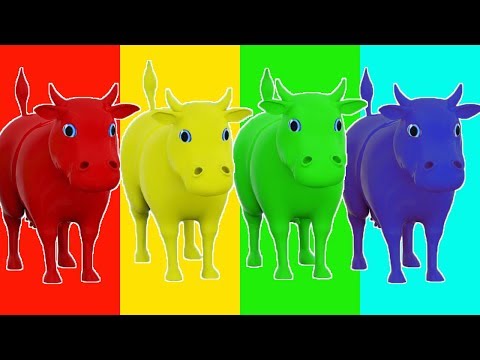 Learn Colors With Cow for Kids | Learn Colours with Animals for Children
