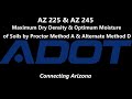 AZ 225 and AZ 245   Maximum Dry Density and Optimum Moisture of Sois by Proctor