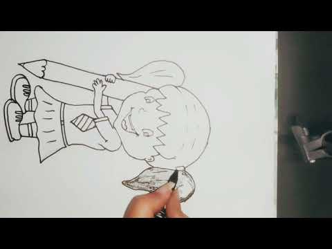 soo cute...😊😊😊drawing school girl 👧..Ashnee