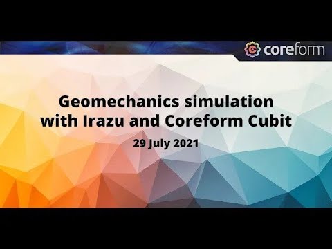 Geomechanics simulation with Irazu and Coreform Cubit