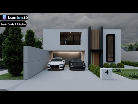 Lumion 10 Modern House #4 Render Tutorial & Animation