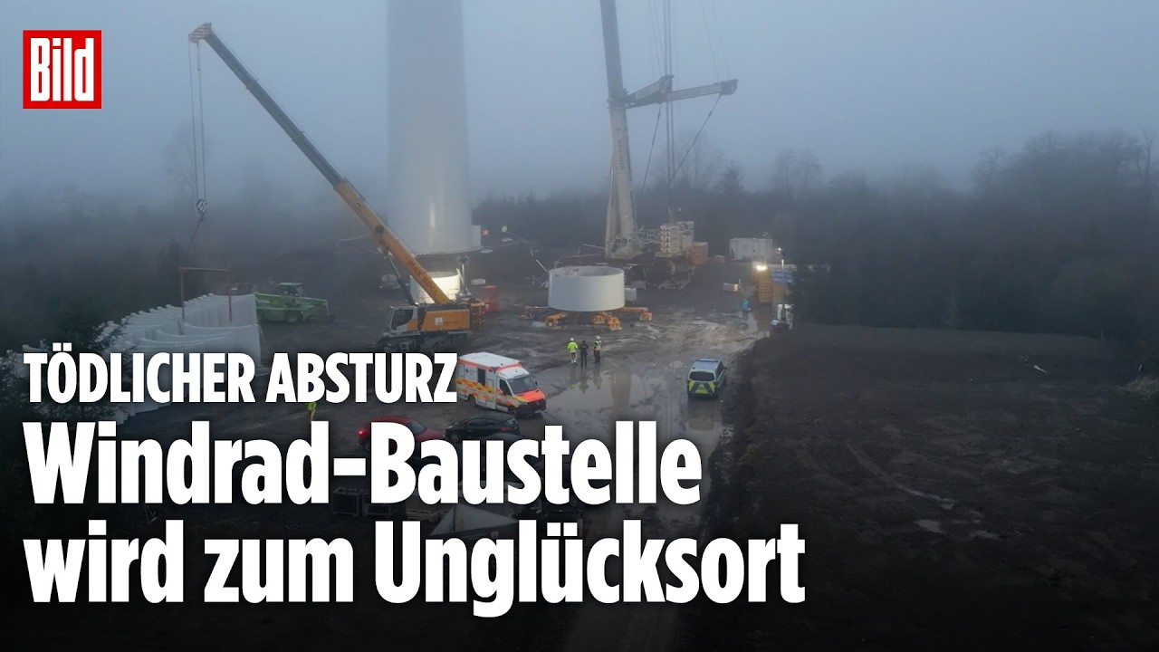 BAUSTELLENDRAMA IN HESSEN: Zwei Arbeiter sterben bei Absturz im Windradturm