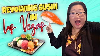 BEST Revolving Sushi Restaurant In Las Vegas | First Time Trying Conveyor Belt Sushi!