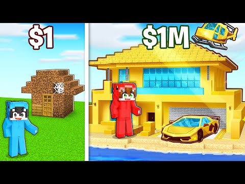 Casa de 1$ vs Casa de 1.000.000$ en Minecraft!