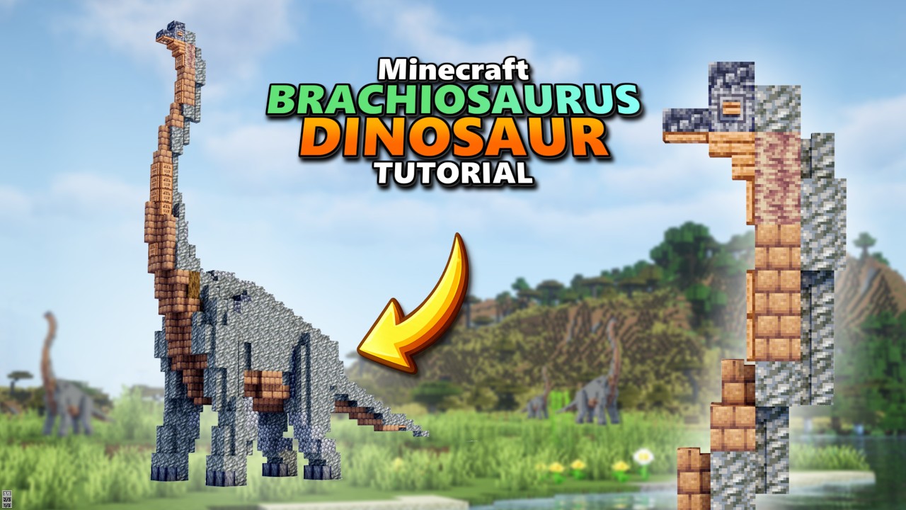 How to Build a Brachiosaurus in Minecraft 🦕 (Realistic)