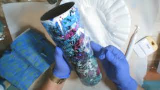 Saran Wrap and Alcohol Inks Tumbler - Adding Colorshift Glitter and Vinyl Design