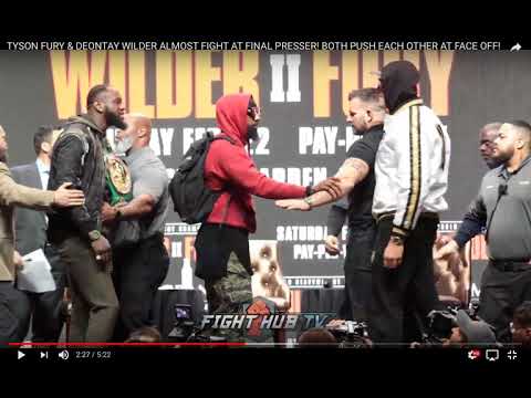 Deontay Wilder and Tyson Fury touching each other in last press conference!!