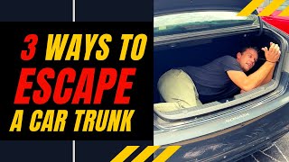 HOW TO Escape a car trunk | 3 Ways to ESCAPE | Dutchintheusa