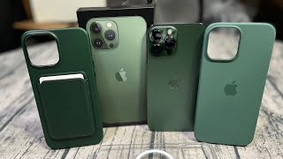 Apple iPhone 13 Pro Max Alpine Green - Unboxing and Official Apple Cases