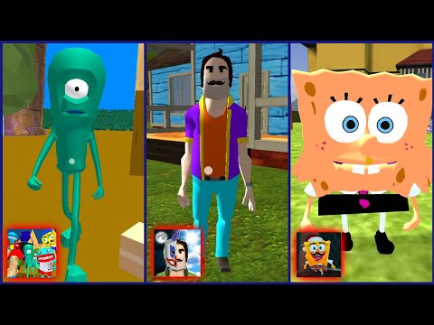 Plankton Gang Secret Sponge's VS Scary Clown Man Neighbor VS Neighbor Sponge Spy | Battle of Games