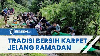 Warga Kabupaten Semarang Lakukan Tradisi Bersih Karpet Masjid dan Musala Jelang Ramadan