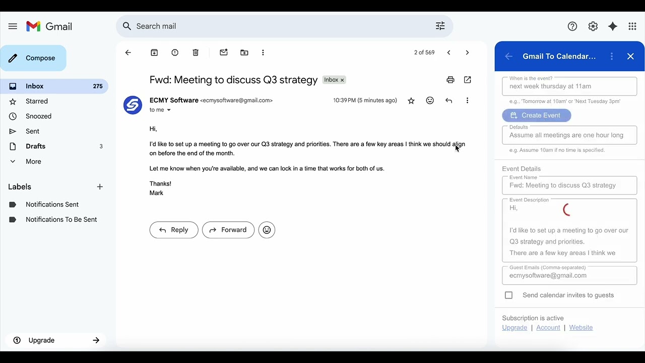 Gmail To Calendar AI video preview