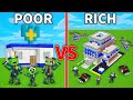 Mikey Family POOR vs JJ Family RICH Police Base in Minecraft (Maizen)