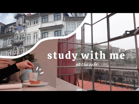 cafe study with me | 1 HOUR REAL-TIME, European cafe, no break, no music [rain asmr 🌧️]