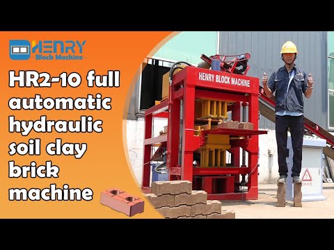Compressed earth interlocking block making machine HR2-10 full automatic hydraulic soil clay brick