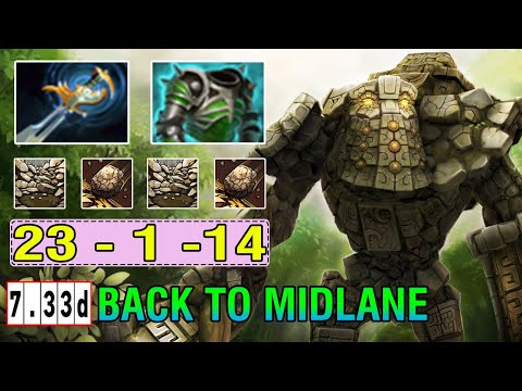 Back To Mid [Tiny] Vs Storm Spirit Combo Insane Kill Build Gank Everywhere 23Kill Dota2 7.33D
