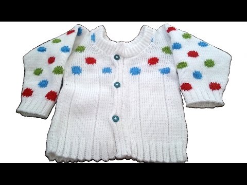 Baby cardigan sweater with polka dots