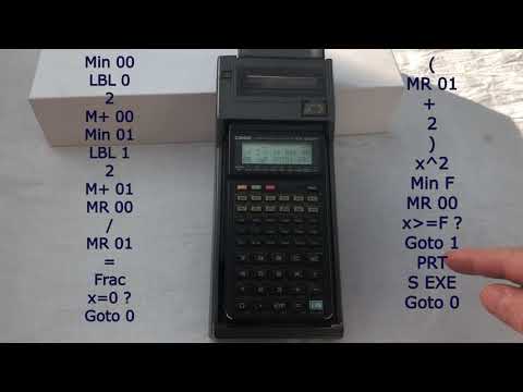 PPNW #5/12 - Printing prime numbers with Casio fx-603p and fp-50 printer || Casio.ledudu.com