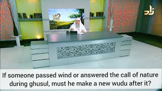 If one passes wind or urinates during ghusl, must he redo ghusl or redo the wudu? - Assim al hakeem