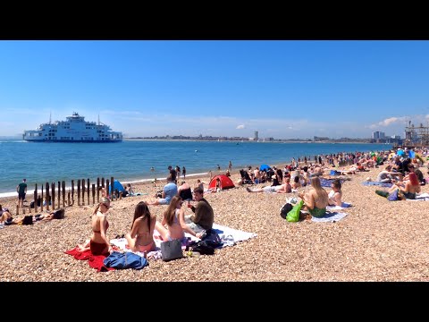 Walking in Portsmouth, England | The most Beautiful Beach in UK | Summer Walk 2021 | 4K Ultra HD