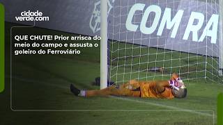 QUE CHUTE! Prior arrisca do meio do campo e assusta o goleiro do Ferroviário