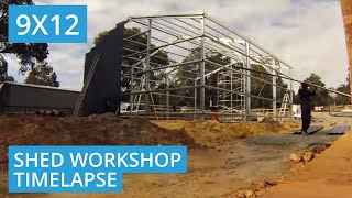 9m x 12m x 3.8m workshop/garage shed build in bedfordale