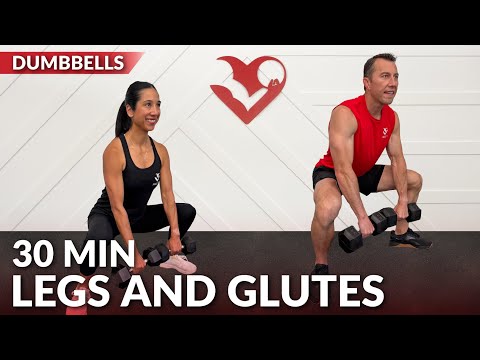 30 Min Legs and Glutes Workout with Dumbbells at Home Lower Body Leg and Butt Workout with Weights