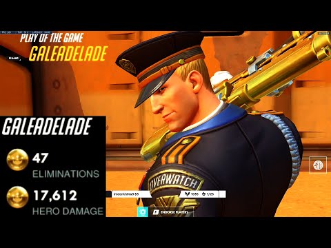Gale Huge Soldier 76 Buff - 47 elims! POTG! [ Overwatch Season 29 Top 500 ]