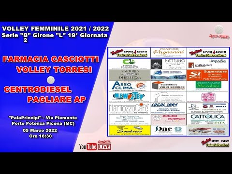🏐 FARMACIA CASCIOTTI VOLLEY TORRESI vs CENTRODIESEL PAGLIARE AP 05/03/2022 Ore 18:30