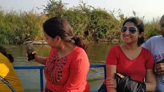 preview picture of video 'Boat trip to Nava Vrindavan'