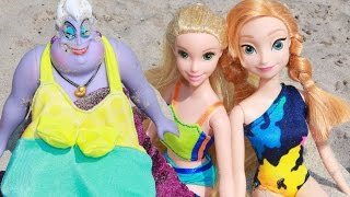 BEACH SURPRISE! Frozen Princess Anna & Tangled Rapunzel Best Looking MAN COMPETITION Prank Parody