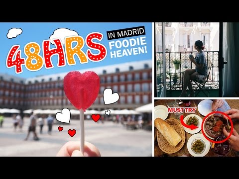 TRAVEL VLOG #5：馬德里1/2部分--美食天堂。吃果醬、蝸牛和腸子。 (TRAVEL VLOG #5: Madrid Part 1/2 - Foodie Heaven: Eating Jamon, Snails & Intestines)
