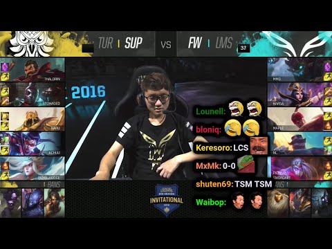 SUP vs FW | 2016 MSI - Group Stage Day 5 | Twitch VOD with Chat