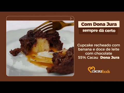 Cupcake Recheado com Banana e Doce de Leite | Cacau Foods