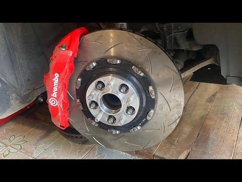 Brembo on Dodge Challenger R/T. These front brakes are better than the SRT