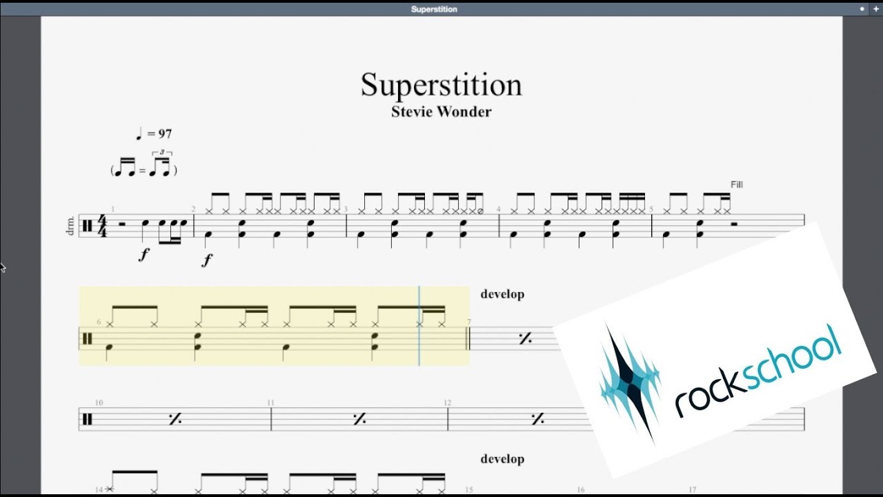 Superstition Rockschool Grade 6 Drums