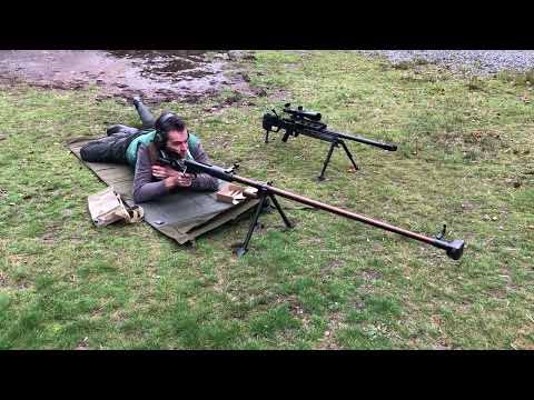 PTRD 41 14.5 x 114mm anti tank rifle firing and ejecting