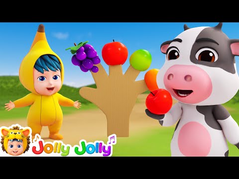 Fruits Finger Family | Learn Colors for Kids | Fruits Version | Jolly Jolly - Nursery Rhymes