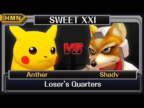 Sweet XXI Losers Quarters - Anther (Pikachu) vs. Shady (Fox)