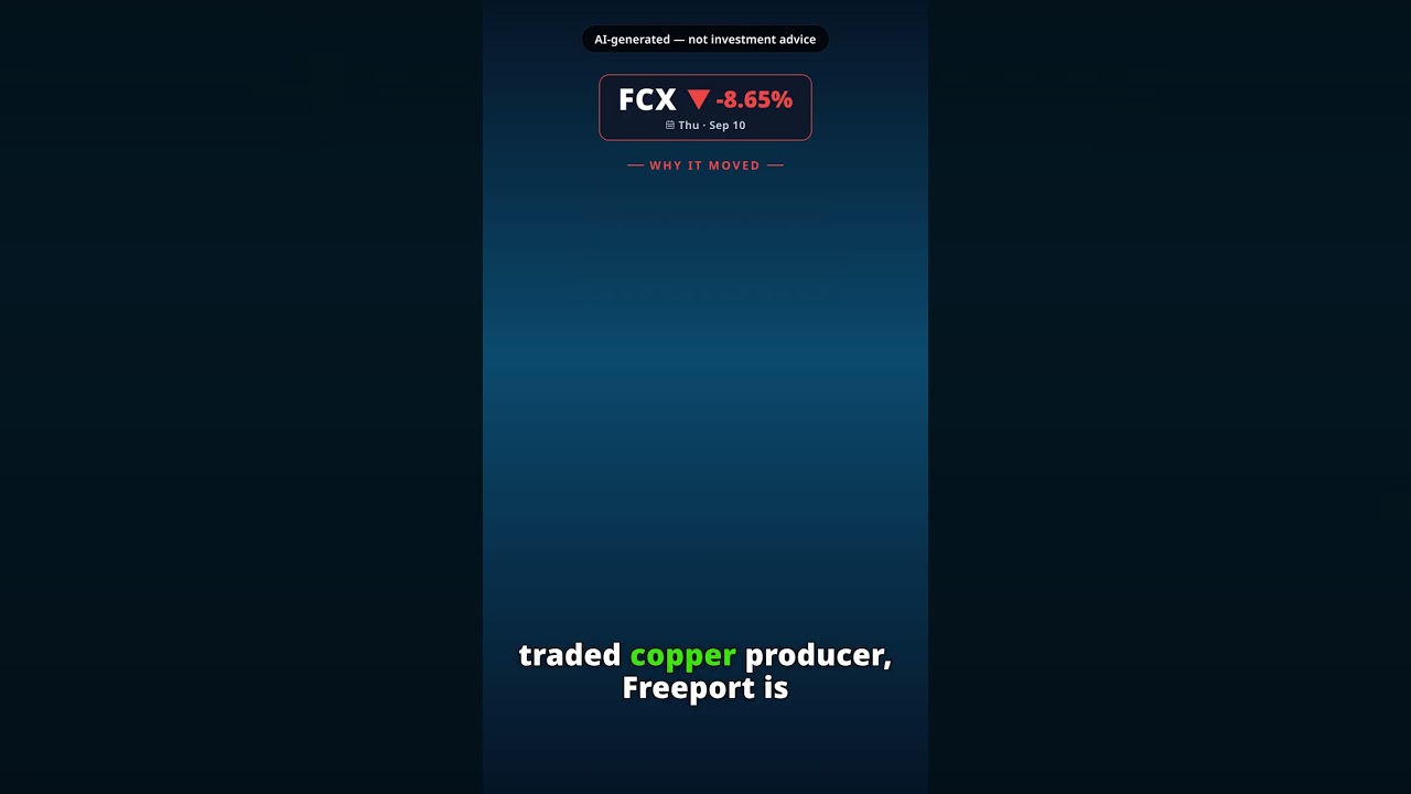 Por que a ação da Freeport-McMoRan tomba hoje? FCX -8.65% (10 set)