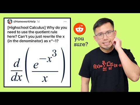 Why do you need to use the quotient rule here? Can't you rewrite the x? Reddit calculus derivative
