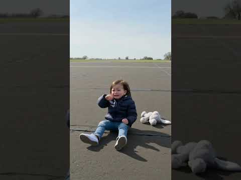 When you miss Mom so much you just collapse on the tarmac! 😭✈️ #militaryhomecoming #usairforce
