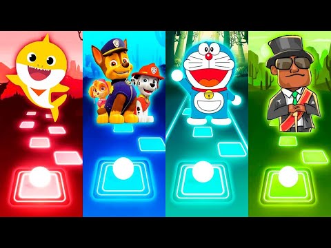 Baby Shark vs Paw Patrol vs Doraemon vs Coffin Dance  Tiles Hop EDM Rush