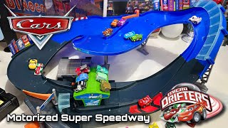 2012 Micro Drifters Motorized Super Speedway Unboxing & Run — Disney Cars 2 Towkyo Track Set