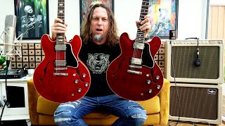 Video thumbnail for COMPARISON: Gibson Custom '64 VS '61 ES-335 Reissue VOS Sixties Cherry by rollysguitars