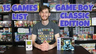 Game Boy Classic Edition 15 Games List
