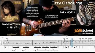 Ozzy Osbourne  I Don't Want to Change the World Guitar Solo with TAB (Zakk Wylde)